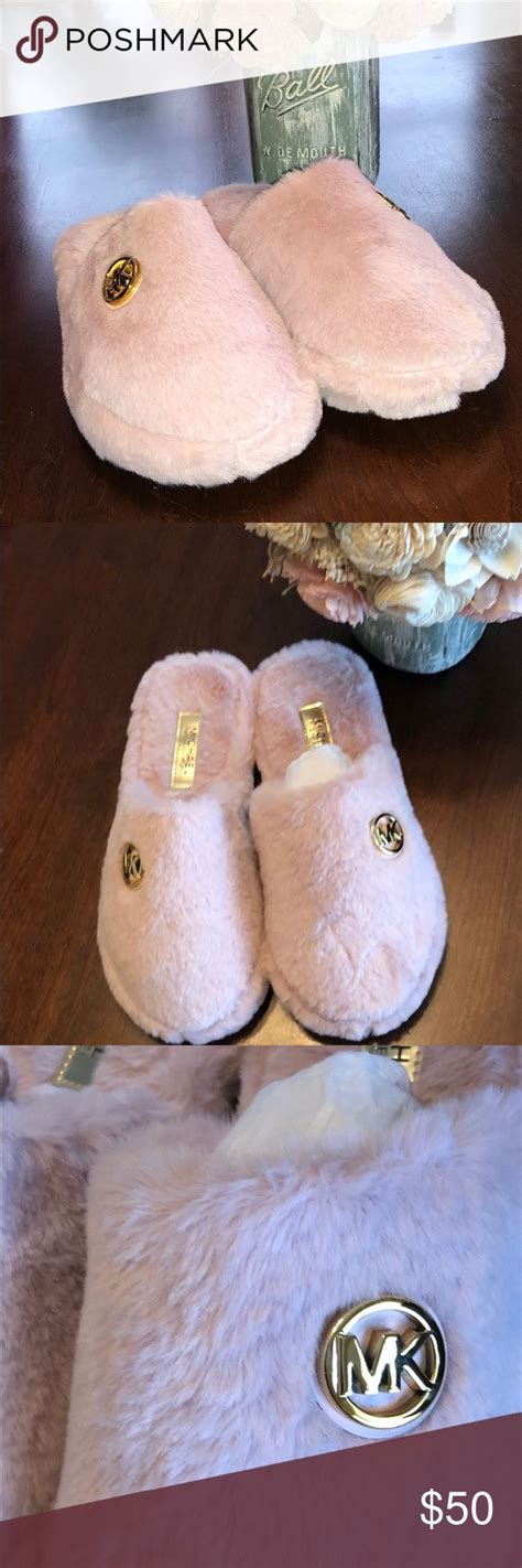 mk pink slippers